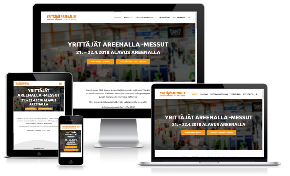 Yrittäjät Areenalla - verkkosivujen suunnittelu ja toteutus