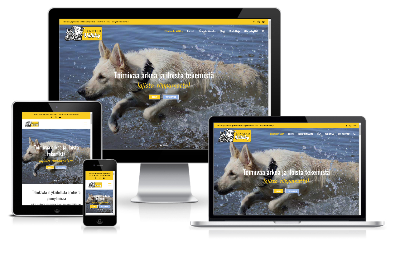 Eläinkoulu Välkyn verkkosivujen suunnittelu ja toteutus