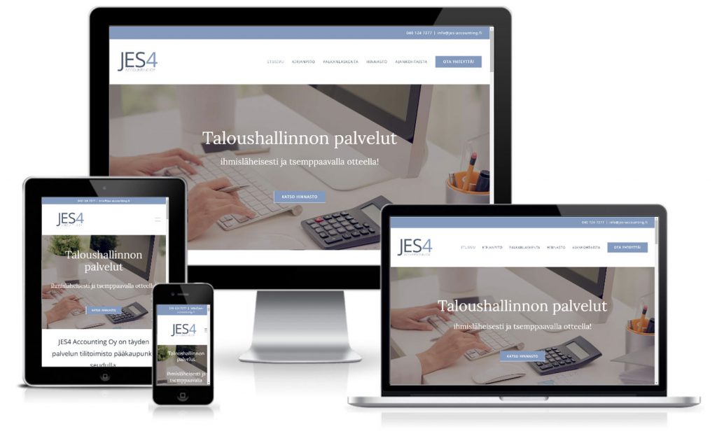 Tilitoimiston nettisivut - JES4 Accounting Oy