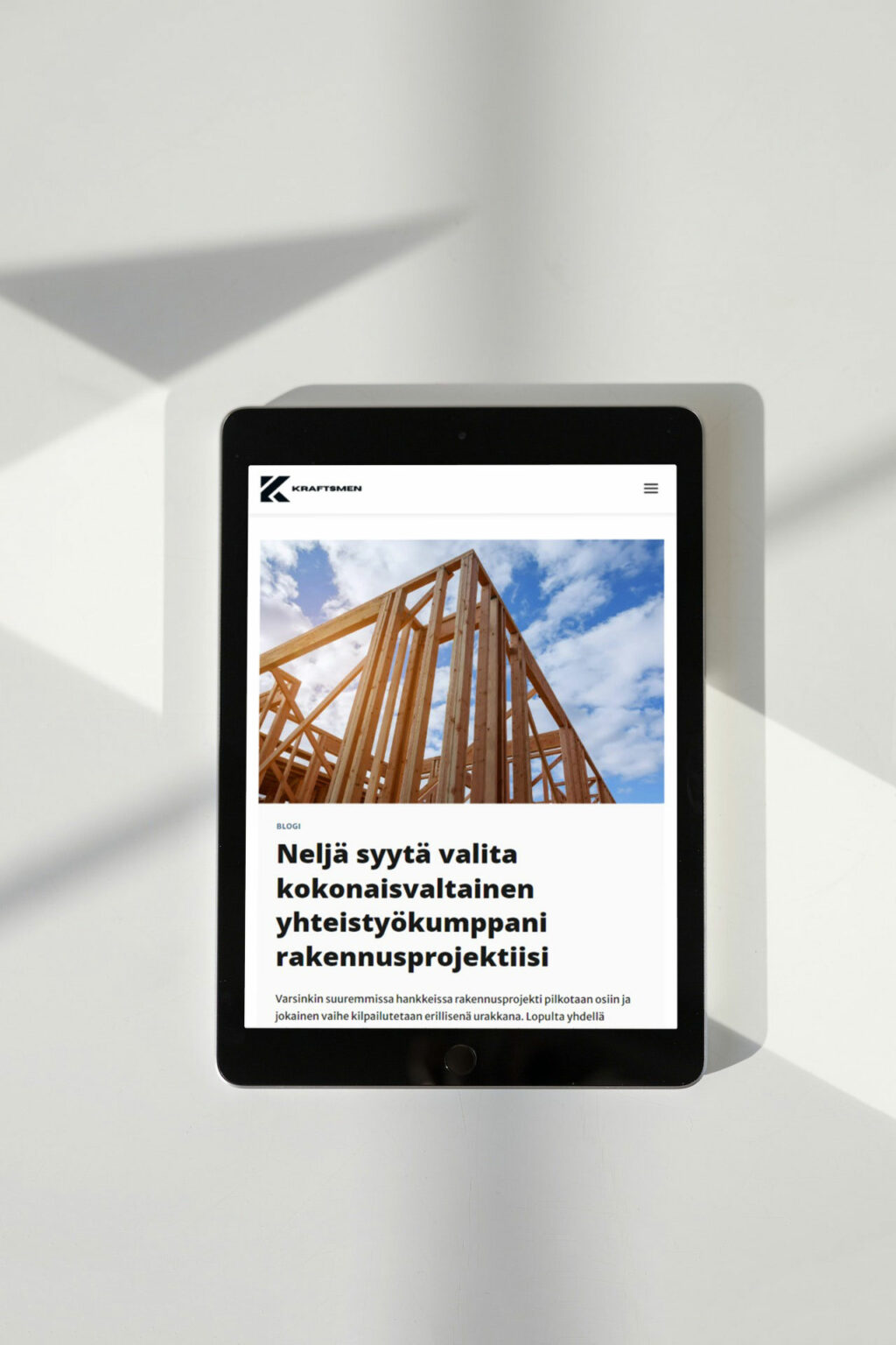 Rakennusalan yrityksen nettisivuilla voi olla myös blogi.