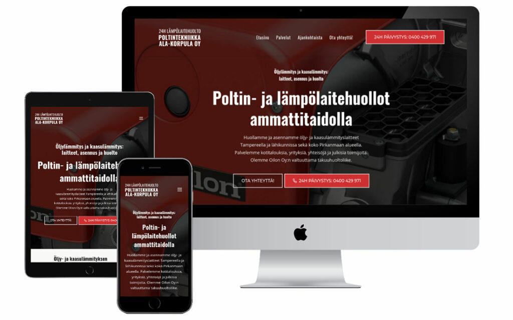 Poltintekniikka.fi -nettisivut.